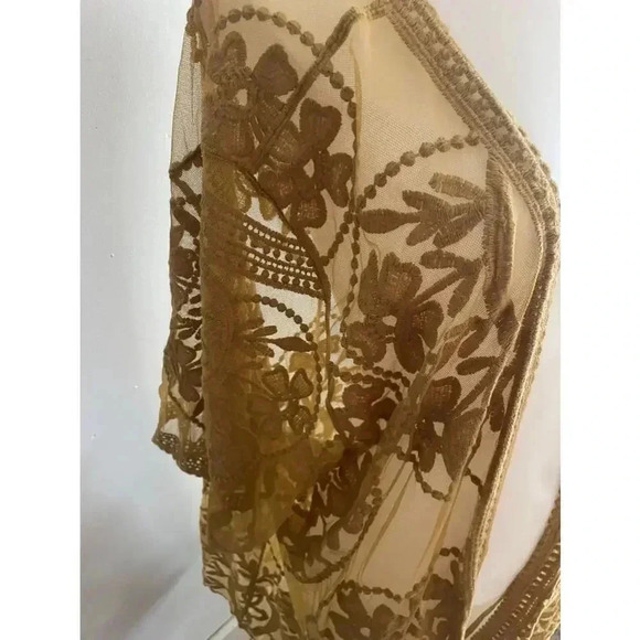 Women's Umgee Yellow Lace Kimono Oversized Medium EUC! - Picture 4 of 11